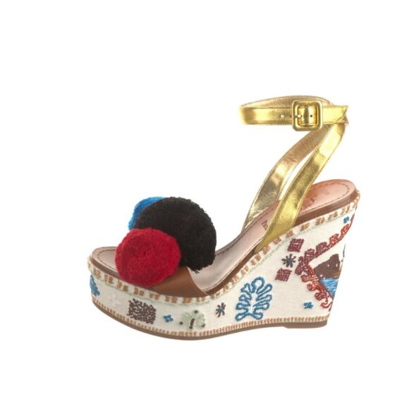 Christian Louboutin Cycladissimo pompom embroidered wedges - Picture 6 of 6